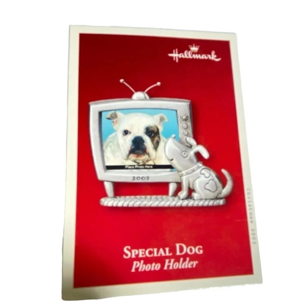 NWT Hallmark Vintage 2003 Metal Special dog photo holder Holiday Memories